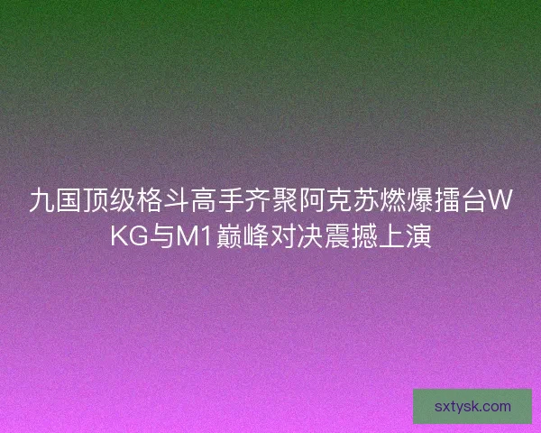 九国顶级格斗高手齐聚阿克苏燃爆擂台WKG与M1巅峰对决震撼上演